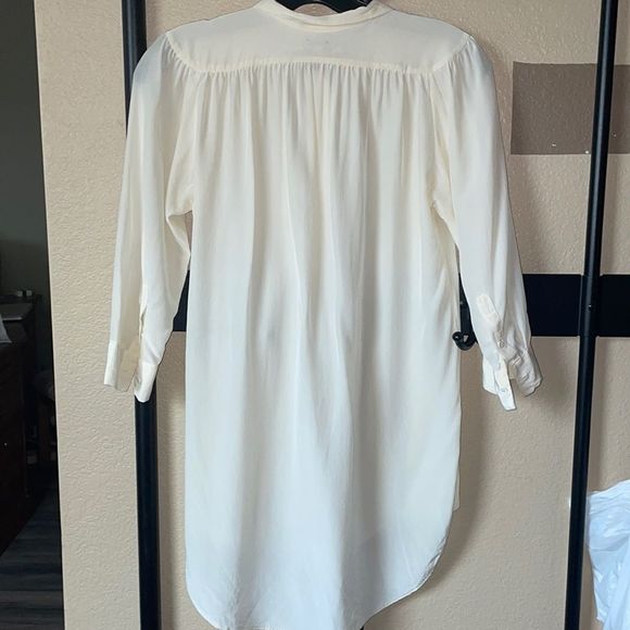 Wilfred Aritzia Women’s Silk Popover Long Blouse Tunic Top size XXS Ivory - Picture 6 of 11